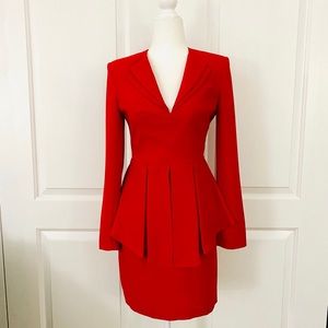 bebe Deep V Peplum Dress